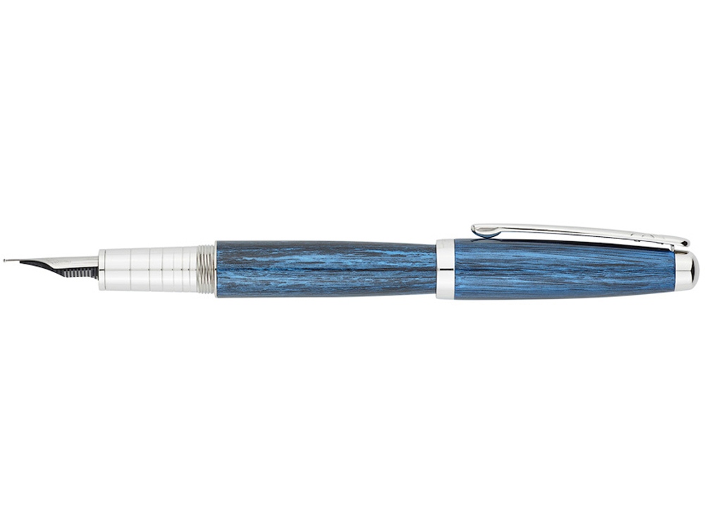 Ручка перьевая Pierre Cardin MAJESTIC с колпачком на резьбе, синий/черный/серебро