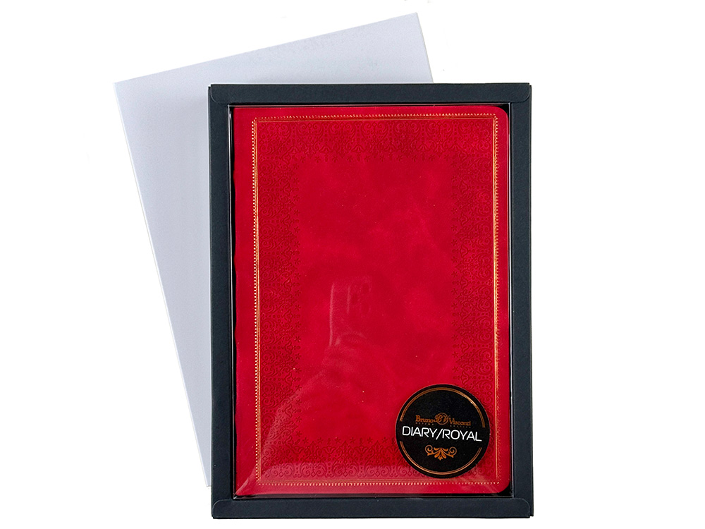 Ежедневник недатированный А5 Royal, красный с бронзовым срезом Ежедневник недатированный А5 Royal, красный с бронзовым срезом
