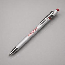 Ручка-стилус металлическая шариковая Sway Monochrome с цветным зеркальным слоем, серебристый с красным Ручка-стилус металлическая шариковая Sway Monochrome с цветным зеркальным слоем, серебристый с красным
