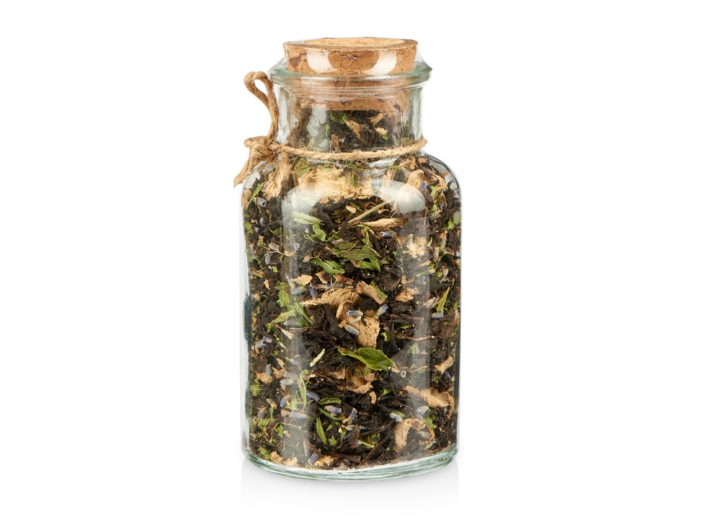 Подарочный набор с пледом, термокружкой и чаем, бежевый