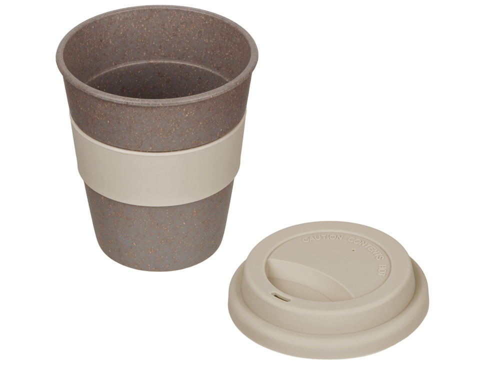 Стакан с силиконовой крышкой Cafe, beige