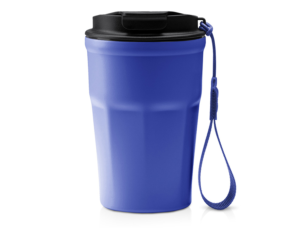 Термокружка KEURY из нержавеющей стали с двойными стенками и ручкой с керамической слоем, синий