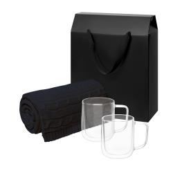 Подарочный набор Viora, Fado в черной коробке-пакете (2 кружки+плед)