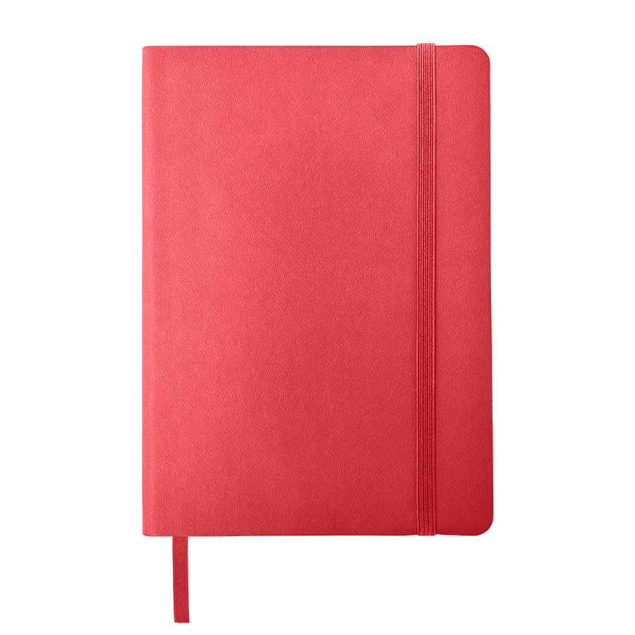 Бизнес-блокнот "RILY", формат А5,  красный, блок в точку