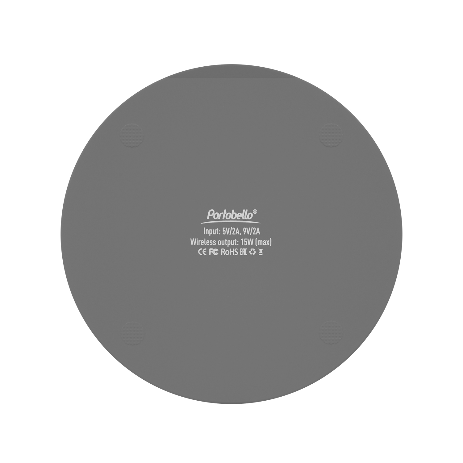 Беспроводное зарядное устройство с подсветкой 15W Аурис (Auris), серое Беспроводное зарядное устройство с подсветкой 15W Аурис (Auris), серое