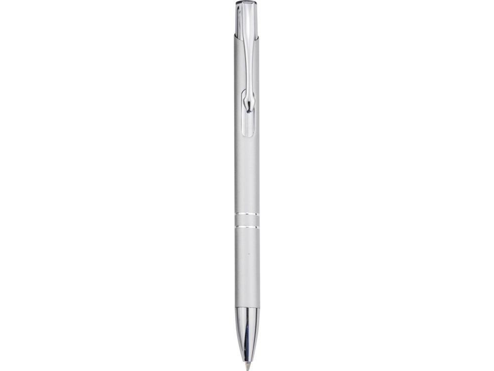 Алюминиевая шариковая кнопочная ручка Moneta, черные чернила, серебристый