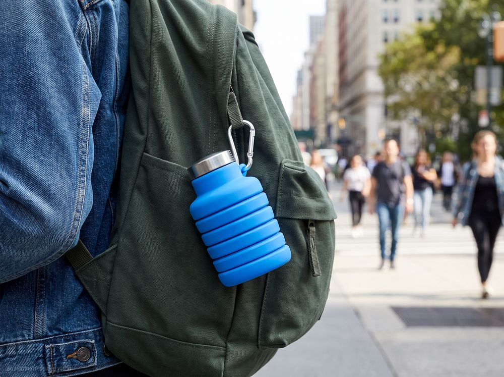 Складная бутылка для воды Cascata, синяя