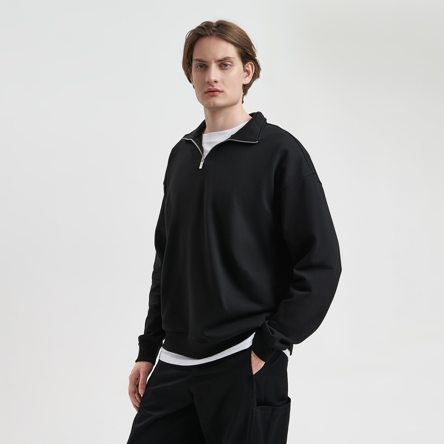 Толстовка на молнии унисекс Флоу (Flow), черная, размер 5XL/6XL Толстовка на молнии унисекс Флоу (Flow), черная, размер 5XL/6XL