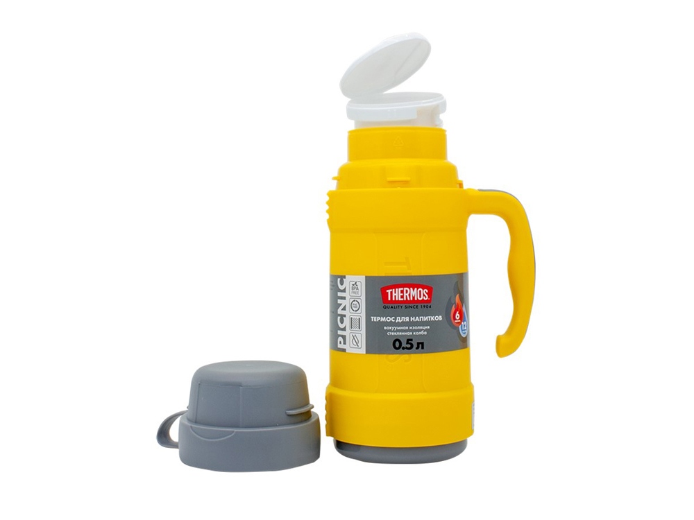 Термос со стеклянной колбой тм THERMOS PICNIC 40 Series Yellow 0,5L