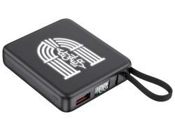 Внешний аккумулятор с подсветкой лого Nex, 5000 мАч, черный