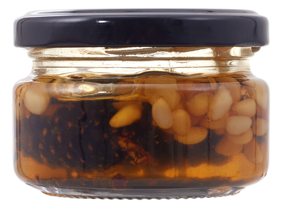 Мед с сосновой шишкой и кедровым орехом 120 гр.