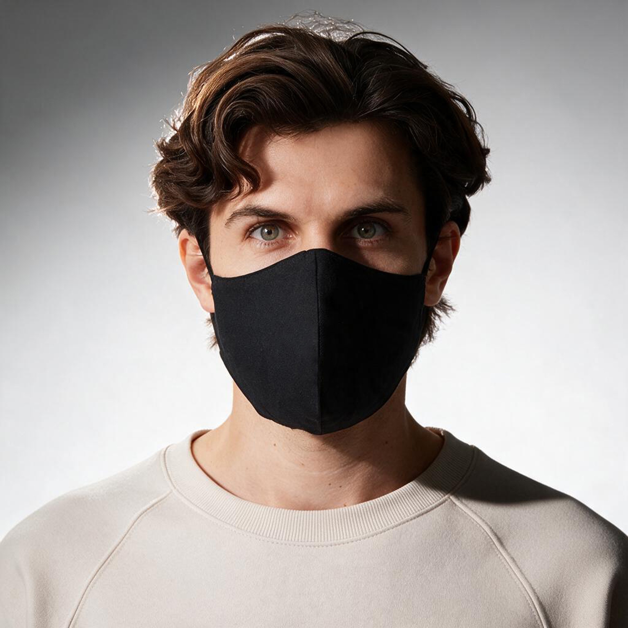 Хлопковая защитная маска для лица многоразовая анатомической формы без шва