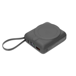 Внешний аккумулятор с подсветкой Ritter PD 10000mAh с функцией беспроводной зарядки 15W, серый Внешний аккумулятор с подсветкой Ritter PD 10000mAh с функцией беспроводной зарядки 15W, серый