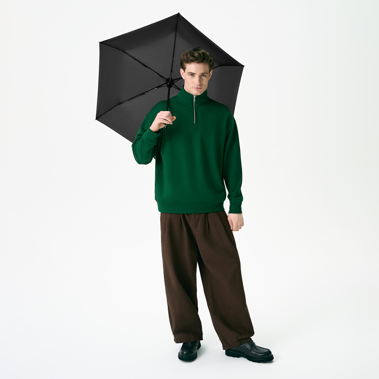 Зонт складной Филтон (Filton), черный с системой безопасности (Safety System)