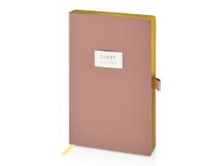 Ежедневник недатированный А5 Morandi. Пыльная роза с нашивкой, пыльно-розовый
