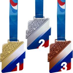 Комплект медалей Родослав 1,2,3 место с сублимац.лентами 1-а сторона
