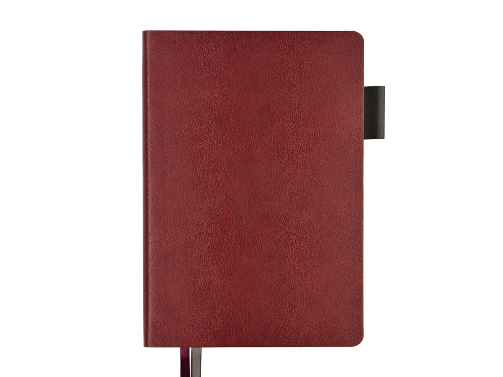 Ежедневник А5 датированный Boston 2026, бордовый с серым обрезом