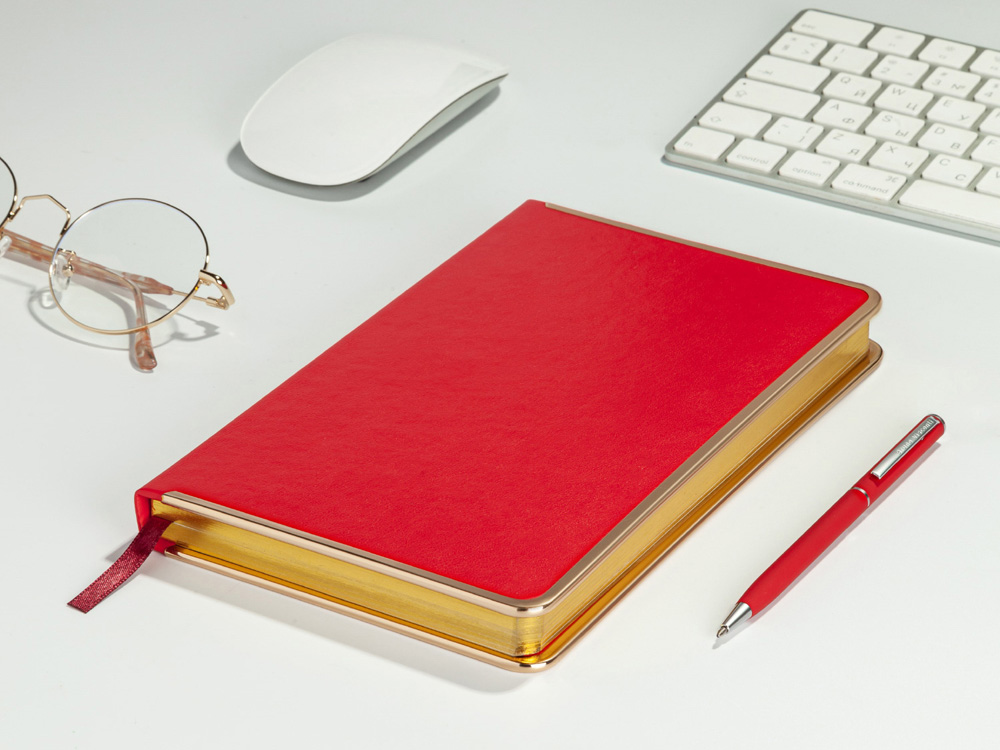 Ежедневник А5 недатированный Chelsea, красный (золотистый кант и срез) (Р) Ежедневник А5 недатированный Chelsea, красный (золотистый кант и срез) (Р)