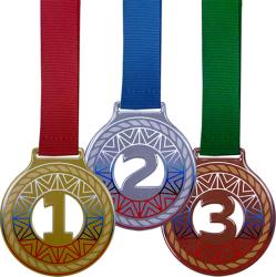 Комплект медалей Милодар 1,2,3 место с цветными лентами