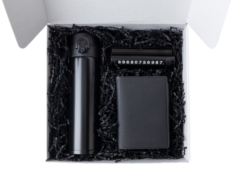 Подарочный набор Premier с термокружкой, парковочной визиткой и обложкой для документов