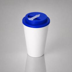 Пластиковый стакан Take away с двойными стенками и крышкой с силиконовым клапаном, 350 мл, белый/темно-синий Пластиковый стакан Take away с двойными стенками и крышкой с силиконовым клапаном, 350 мл, белый/темно-синий