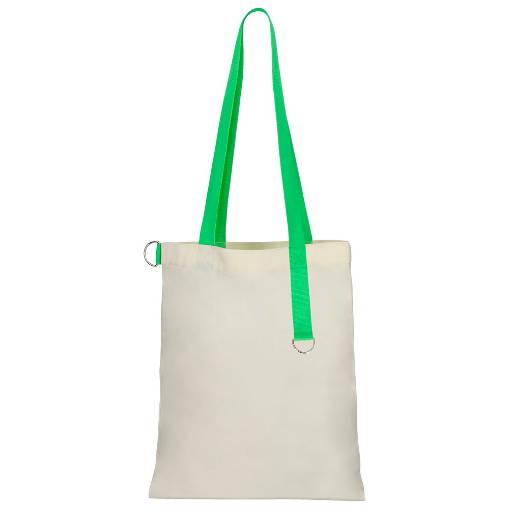 Сумка для покупок White GLOW 325 г/м² с ремувкой, зелёная/зелёная