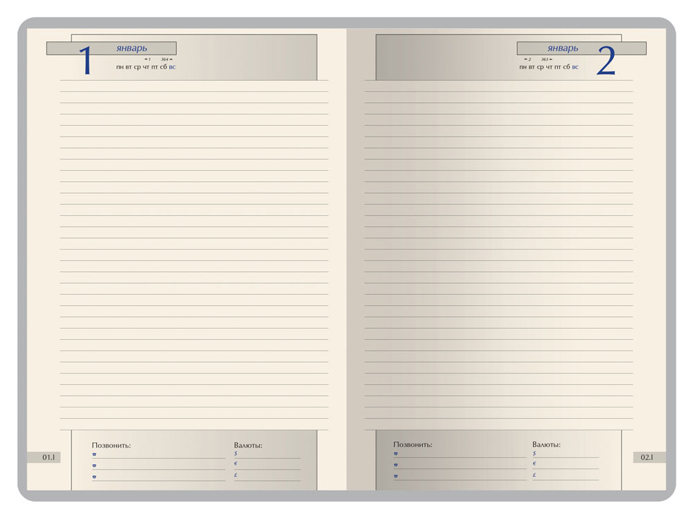 Ежедневник полудатированный А5 Windsor, коричневый