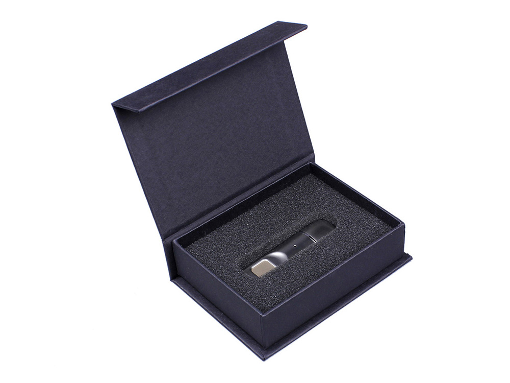 Металлическая флешка со сканером отпечатков пальцев в подарочной упаковке на 128 Гб, серебристый