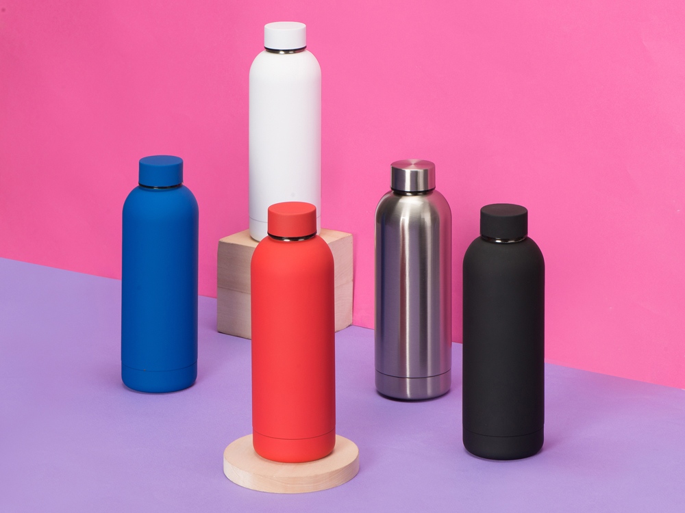 Вакуумная термобутылка Cask Waterline, soft touch, 500 мл, тубус, белый Вакуумная термобутылка Cask Waterline, soft touch, 500 мл, тубус, белый