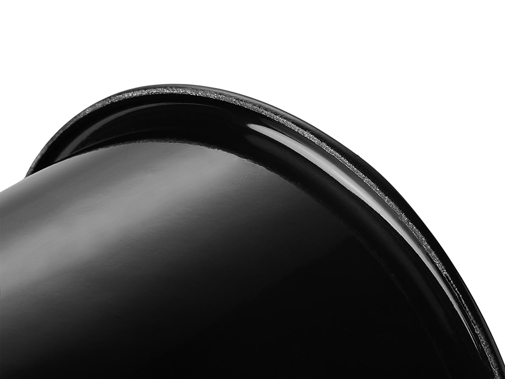 Кружка эмалированная с ободком, черная