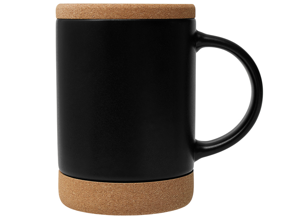 Кружка 450 мл с пробковым дном с крышкой Корк & Бон, черный Кружка 450 мл с пробковым дном с крышкой Корк & Бон, черный