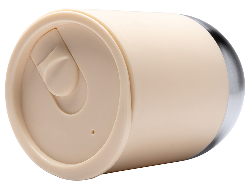 Термокружка LINDE с двойными стенками из переработанного полипропилена, бежевый