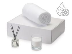 Подарочный набор White light 2.0 с пледом, диффузором, насыпной свечой