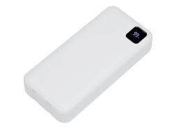 Внешний аккумулятор со встроенными кабелями Фрэйм Про, быстрая зарядка, 20000мач, белый