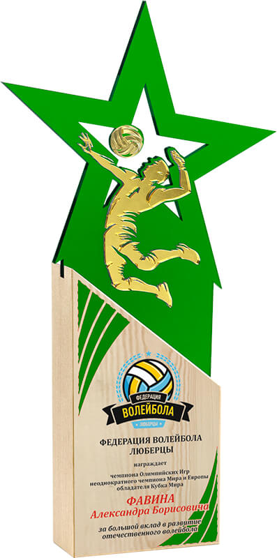 Акриловая награда с УФ печатью волейбол