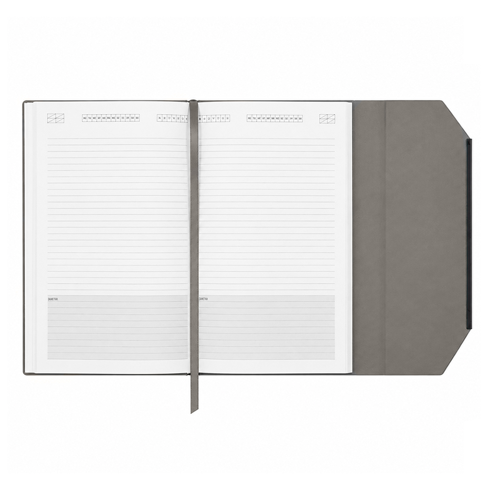 Ежедневник A5 недатированный Enzo, в твёрдой обложке, серый