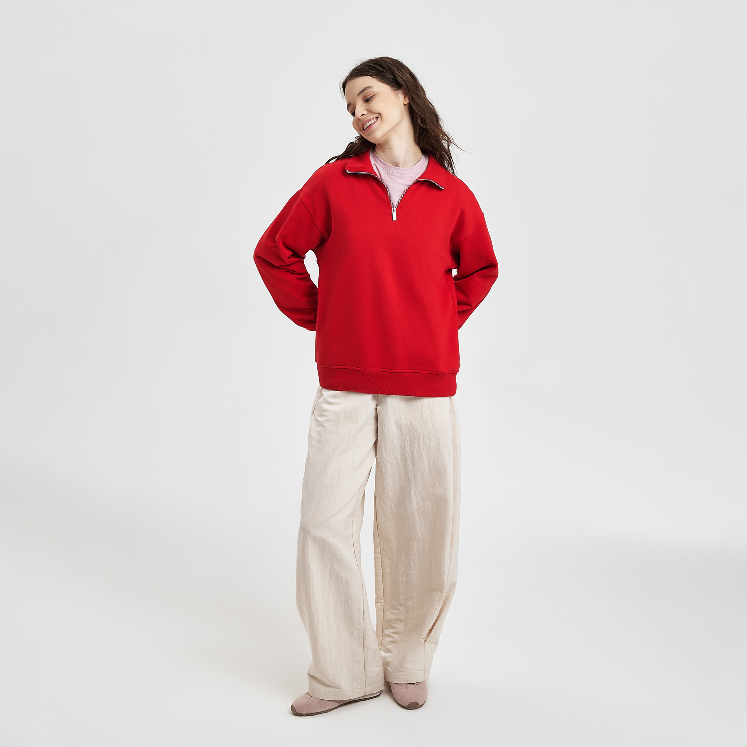 Толстовка на молнии унисекс Флоу (Flow), красная, размер 5XL/6XL Толстовка на молнии унисекс Флоу (Flow), красная, размер 5XL/6XL