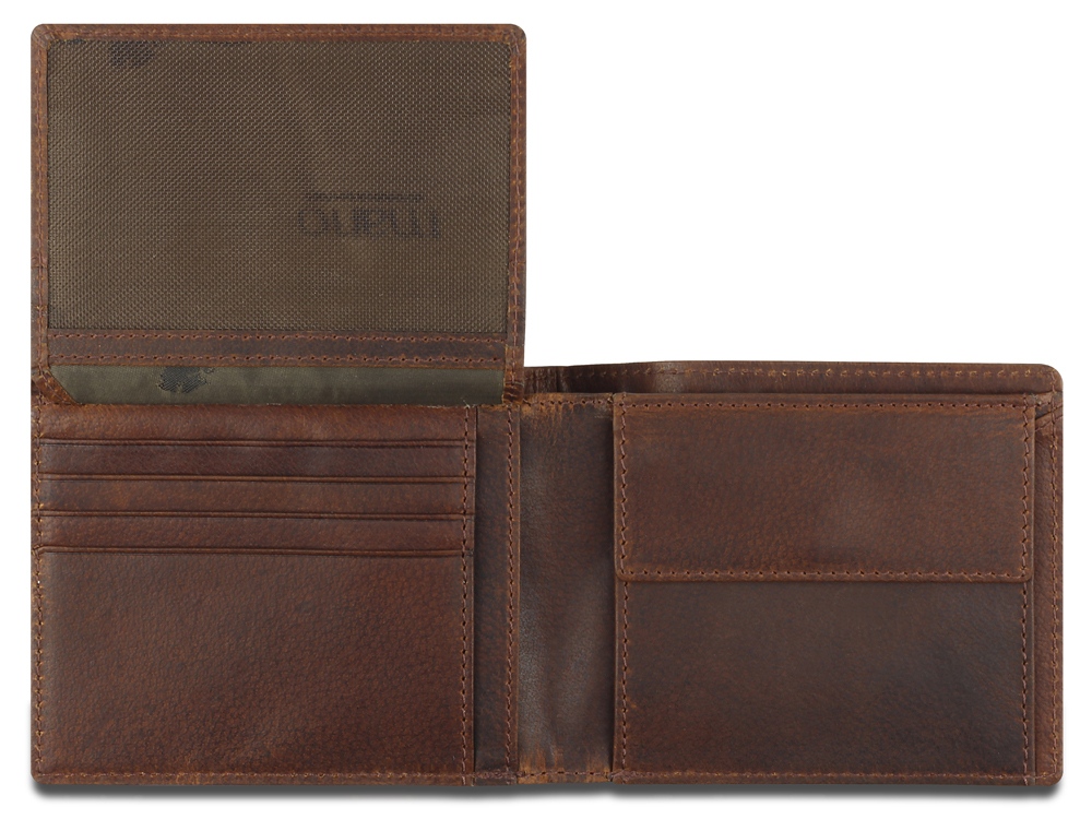 Бумажник Mano Don Leon, натуральная кожа в коричневом цвете, 12 х 9,5 см