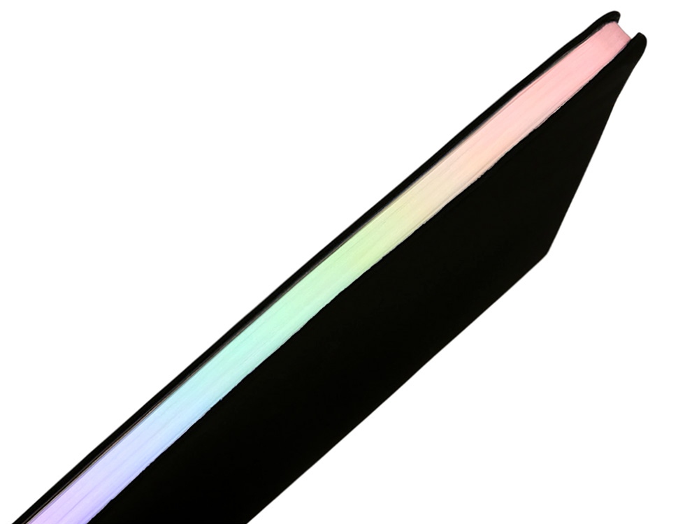 Блокнот А5 в гибкой обложке Fellini с голографическим срезом, черный