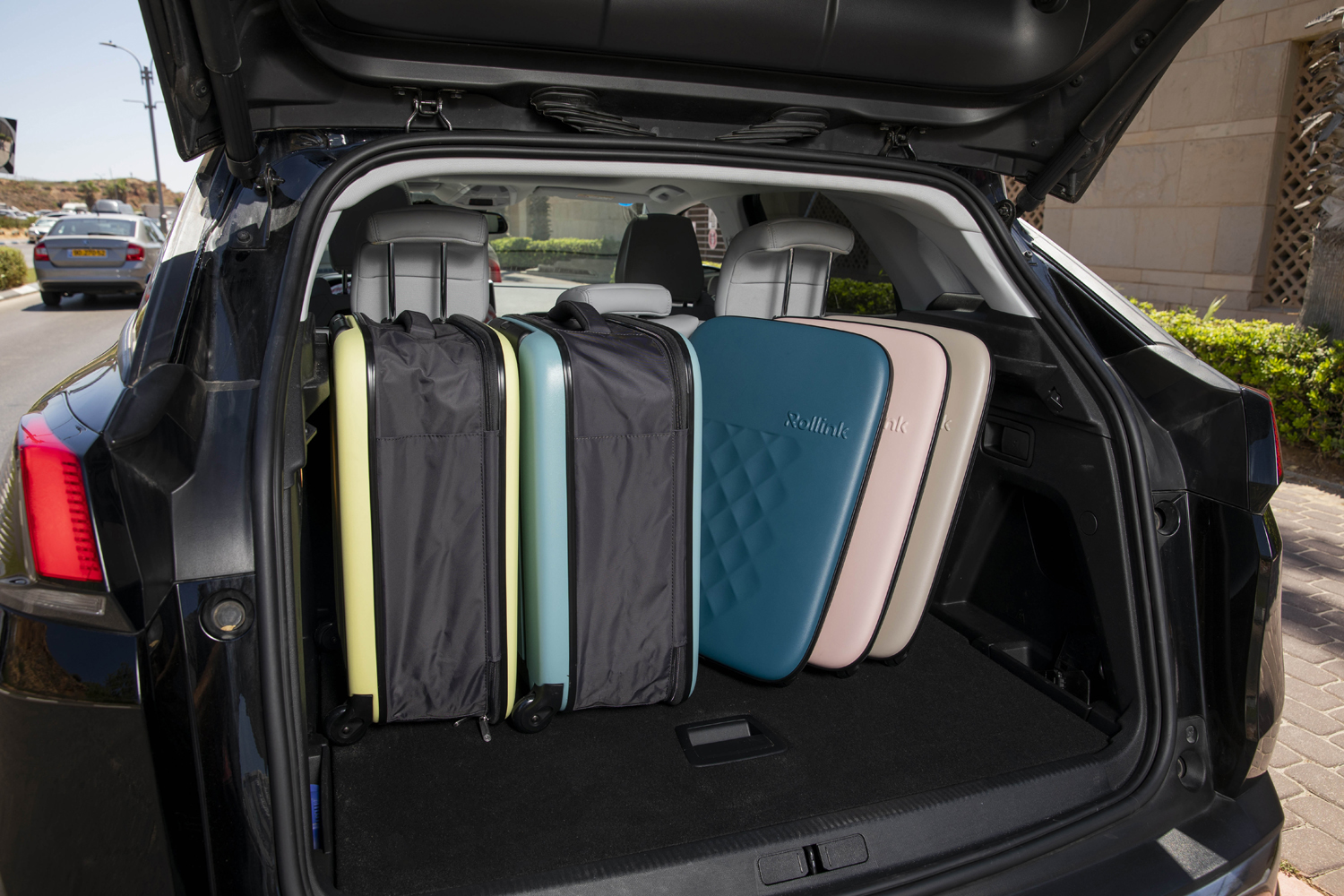 Чемодан складной Rollink Vega II 55x40x20 см, 2 колеса, сине-зеленый