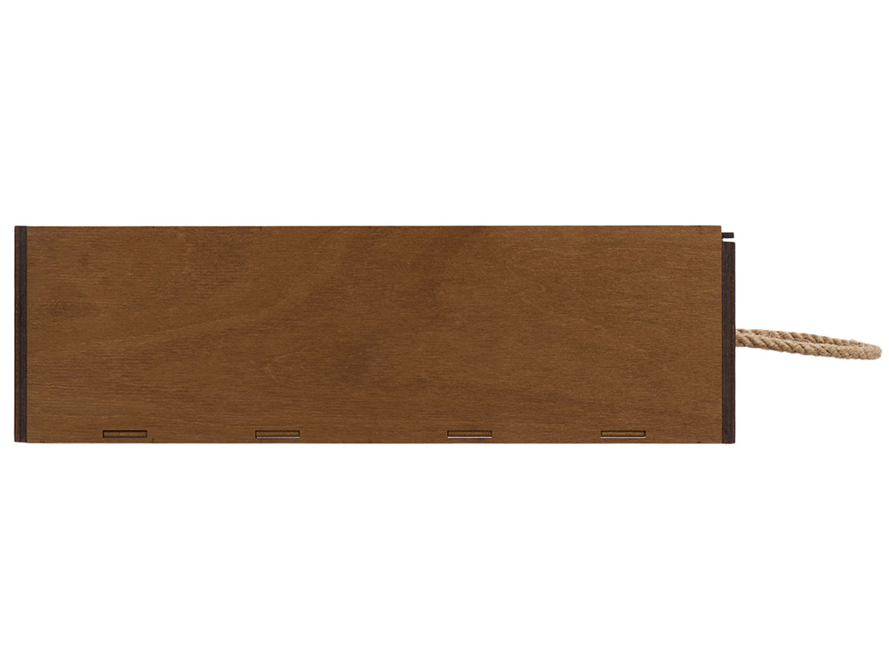 Подарочная коробка из фанеры Constellation 330х220х100 мм, фанера 6 мм, крышка на выдвижных пазах черная ЛХДФ 3 мм, бечевка