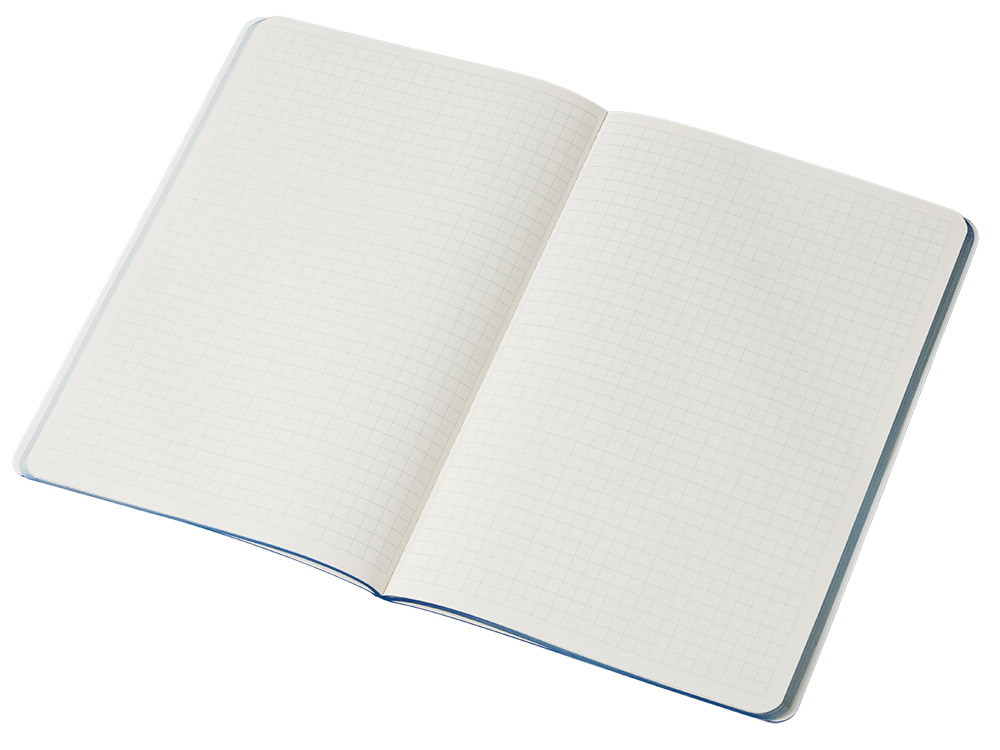 Блокнот Audrey А5 на сшивке в гибкой обложке софт-тач, синий