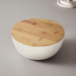 Салатник Bowl с бамбуковой крышкой, бежевый Салатник Bowl с бамбуковой крышкой, бежевый