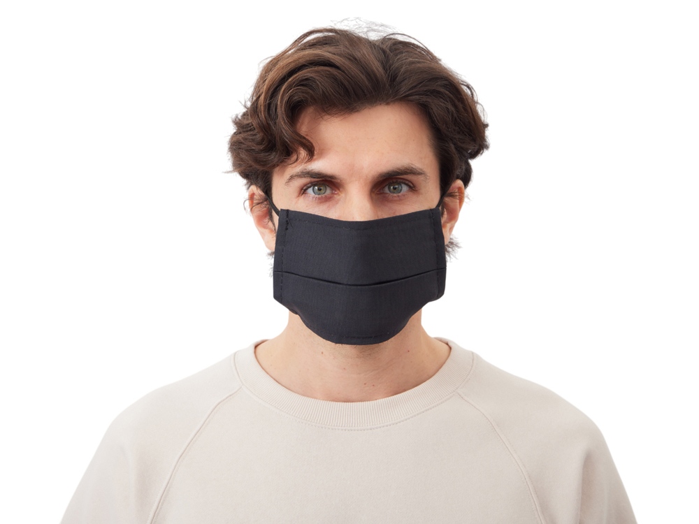 Маска для лица многоразовая из хлопка, черный