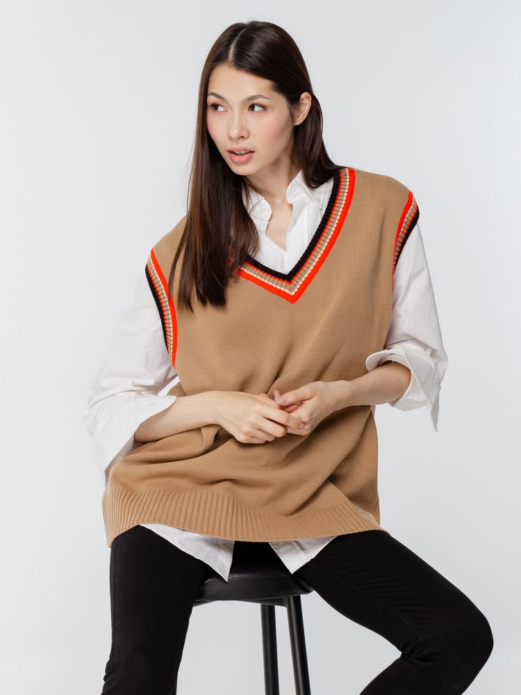 Жилет оверсайз унисекс Cornell в сумке, бежевый Жилет оверсайз унисекс Cornell в сумке, бежевый