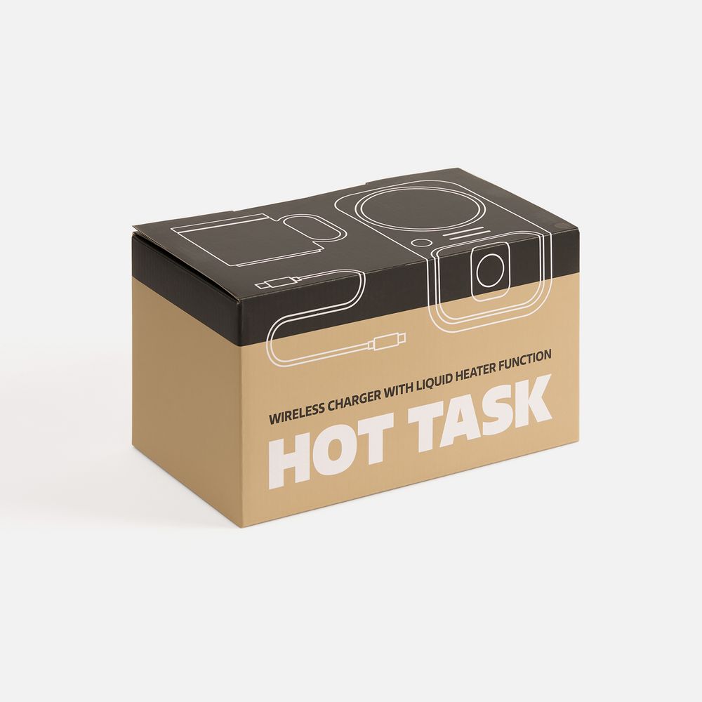 Беспроводное зарядное устройство с подогревом кружки Hot Task, белое