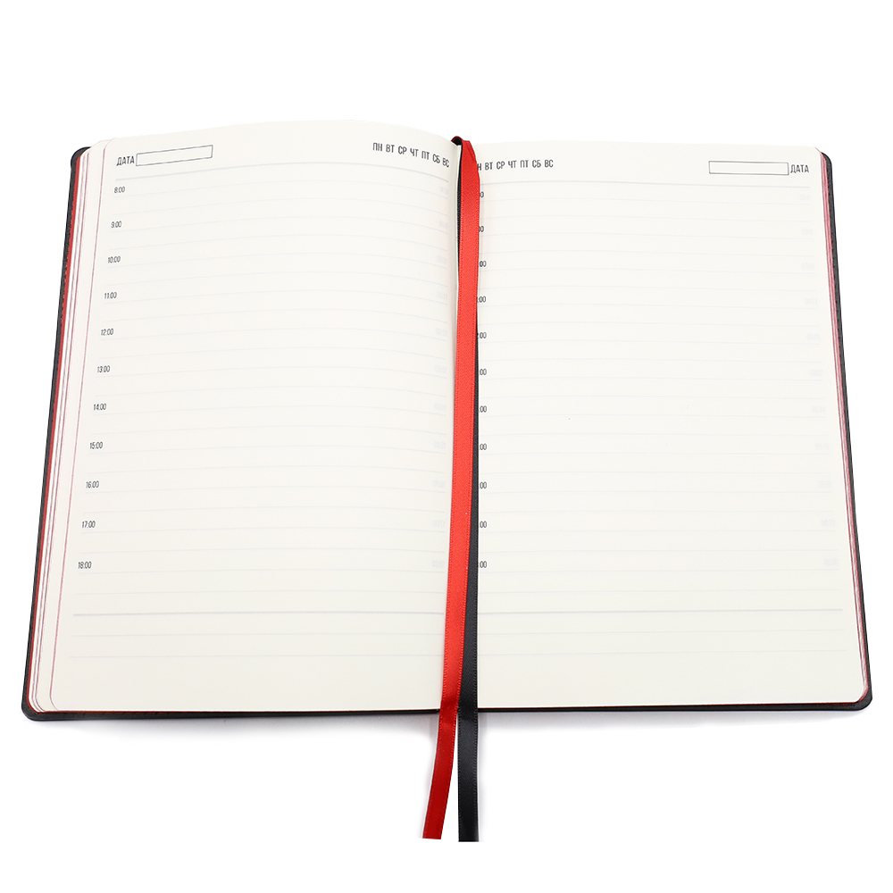 Ежедневник A5 недатированный Efemero в мягком переплёте, черно-красный