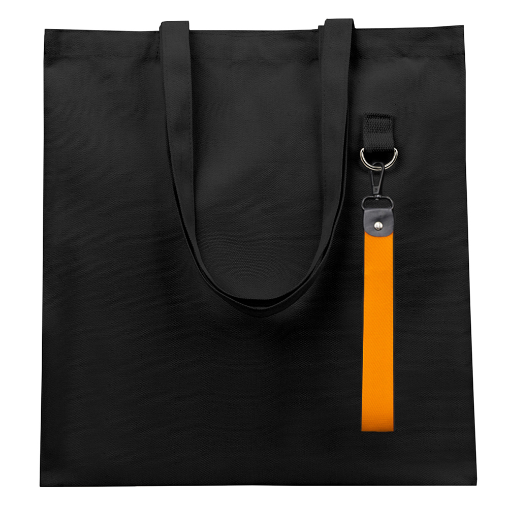 Сумка для покупок LUMISSA 325 г/м² с ремувкой, чёрный/оранжевый