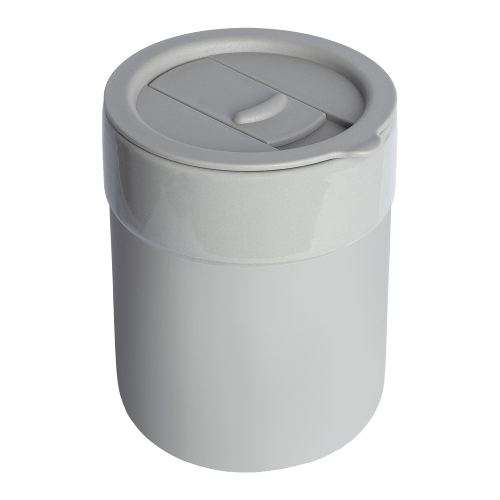 Кружка кермическая Silvia с силиконовой манжетой, серая