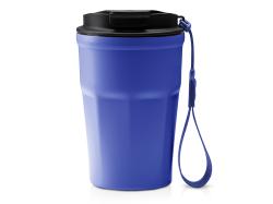 Термокружка KEURY из нержавеющей стали с двойными стенками и ручкой с керамической слоем, синий